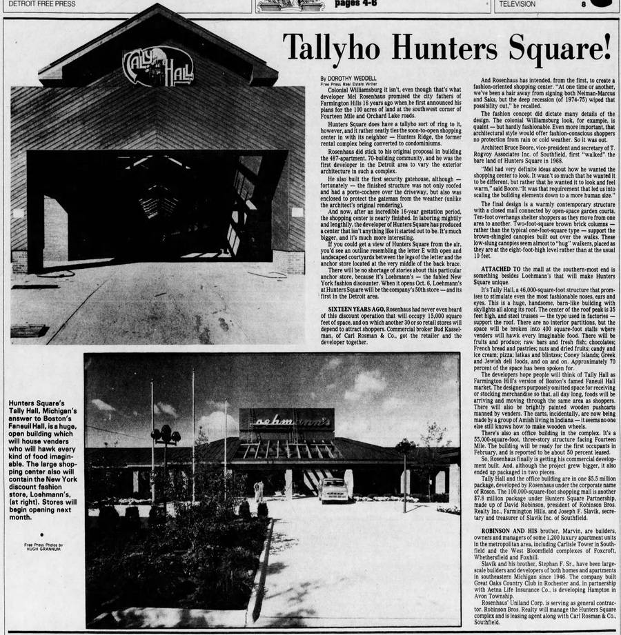 Tally Hall (Hunters Square) - Sept 1980 Article On Mall (newer photo)